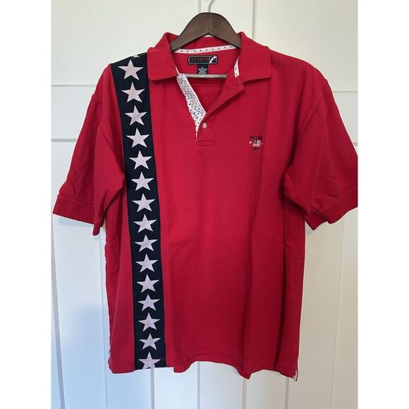 Ivy Crew Other - Ivy Crew USA Patriotic Polo Shirt Red with Stars Men's XL Short Sleeve